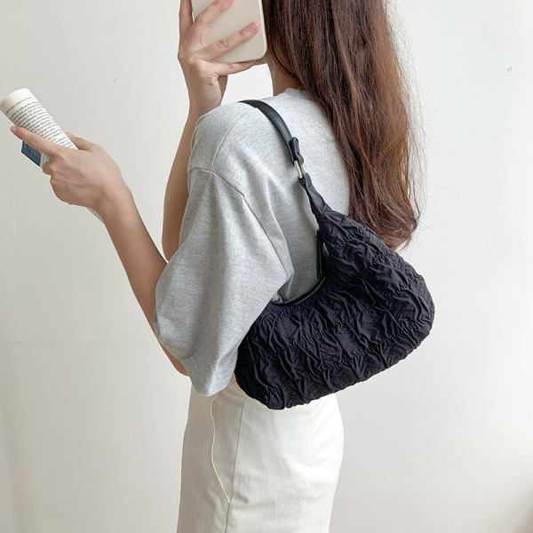 Ruched Nylon Underarm Bag s33