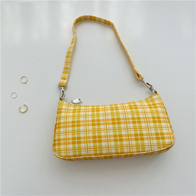 Yellow Plaid Canvas Bag s37