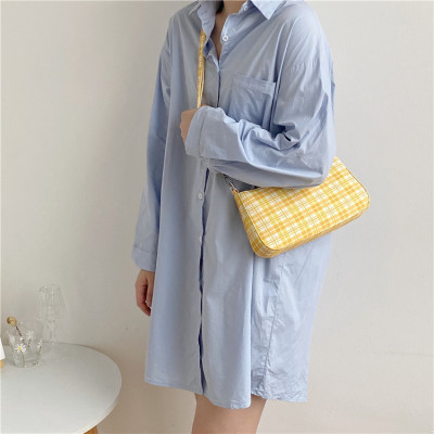 Yellow Plaid Canvas Bag s37