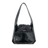 Drawstring crinkled patent-leather bag s56