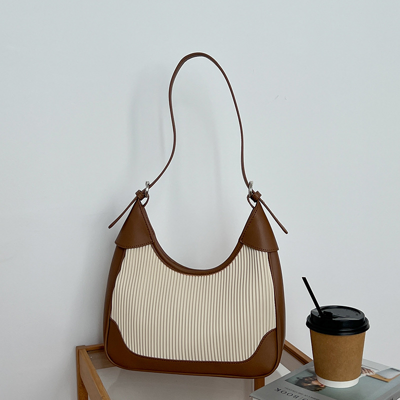 Stitching PU color contrast bag s54