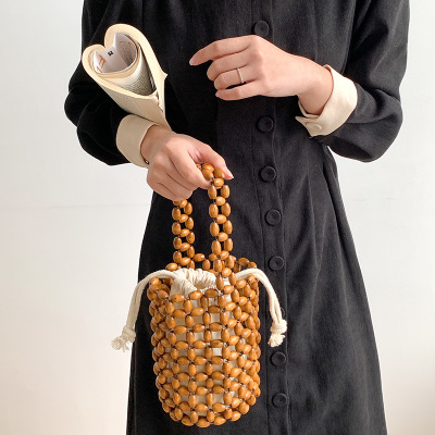 Fashion wooden bead beach bag s115